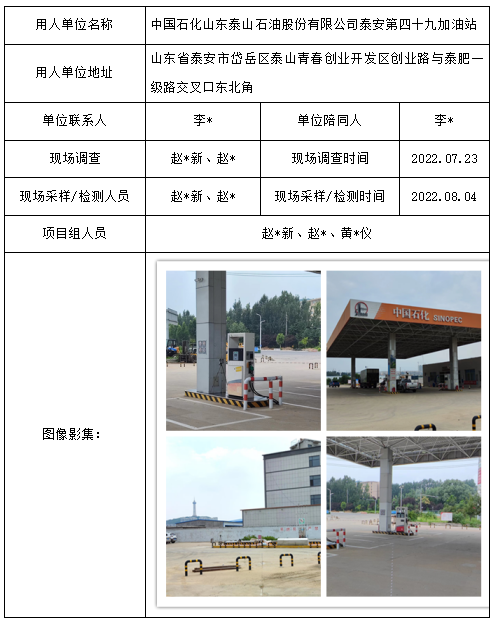 中国石化山东泰山石油股份有限公司泰安第四十九加油站