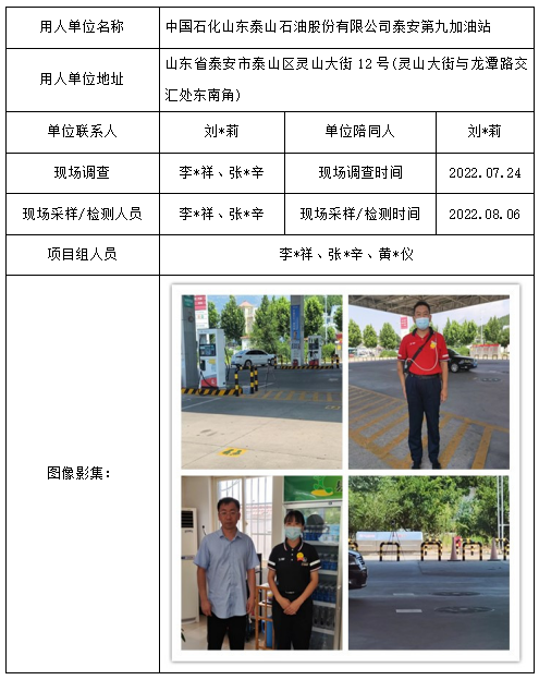 中国石化山东泰山石油股份有限公司泰安第九加油站