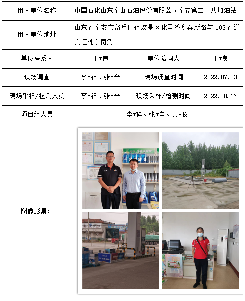 中国石化山东泰山石油股份有限公司泰安第二十八加油站