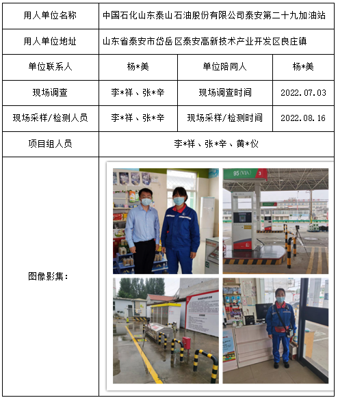 中国石化山东泰山石油股份有限公司泰安第二十九加油站