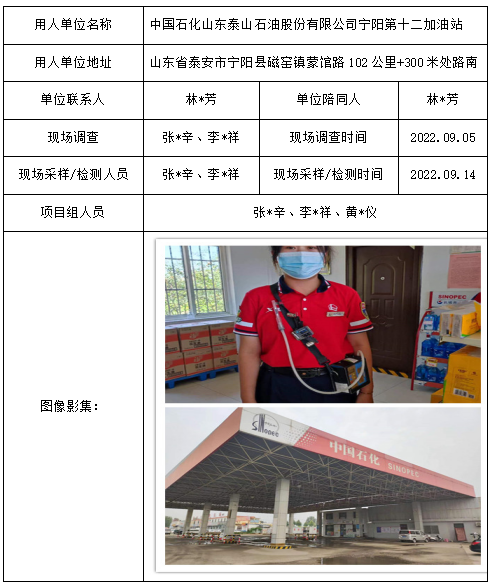 中国石化山东泰山石油股份有限公司宁阳第十二加油站