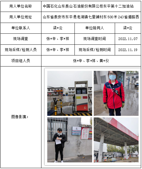 中国石化山东泰山石油股份有限公司东平第十二加油站