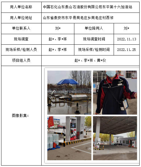 中国石化山东泰山石油股份有限公司东平第十六加油站