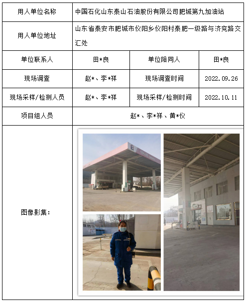 中国石化山东泰山石油股份有限公司肥城第九加油站