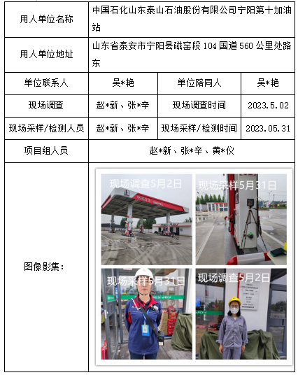 中国石化山东泰山石油股份有限公司宁阳第十加油站