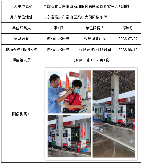 中国石化山东泰山石油股份有限公司泰安第六加油站