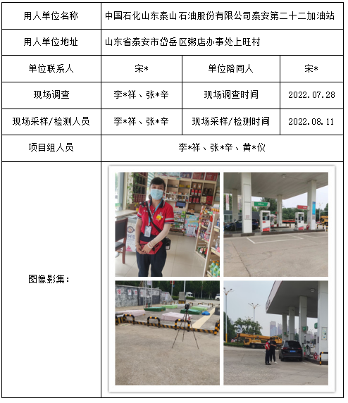 中国石化山东泰山石油股份有限公司泰安第二十二加油站