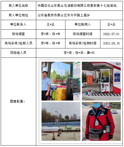 中国石化山东泰山石油股份有限公司泰安第十七加油站