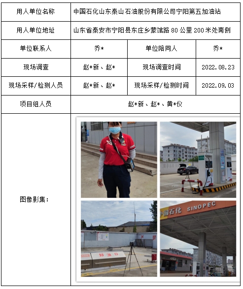 中国石化山东泰山石油股份有限公司宁阳第五加油站