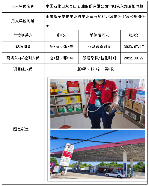 中国石化山东泰山石油股份有限公司宁阳第六加油加气站