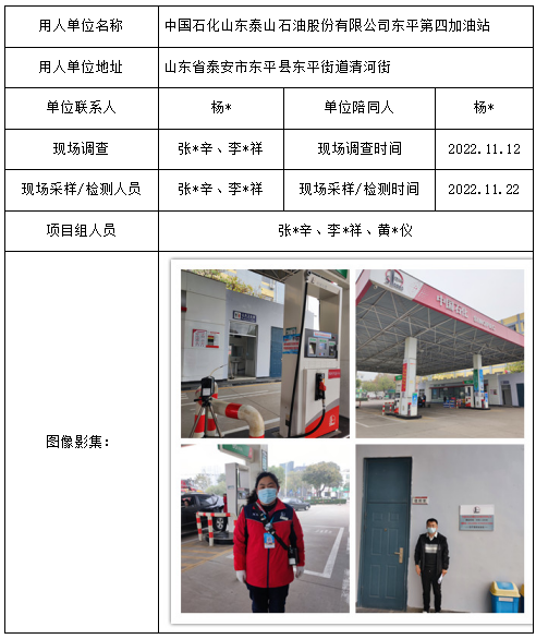 中国石化山东泰山石油股份有限公司东平第四加油站