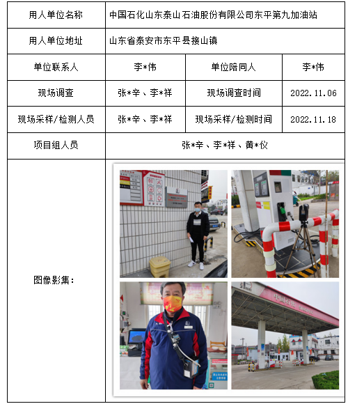 中国石化山东泰山石油股份有限公司东平第九加油站