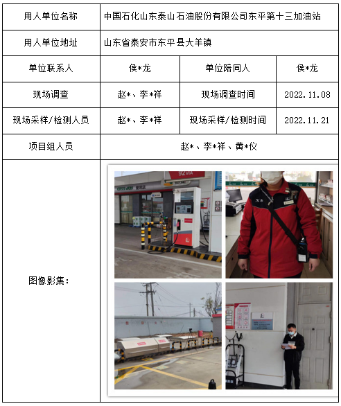 中国石化山东泰山石油股份有限公司东平第十三加油站