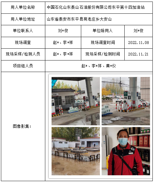 中国石化山东泰山石油股份有限公司东平第十四加油站