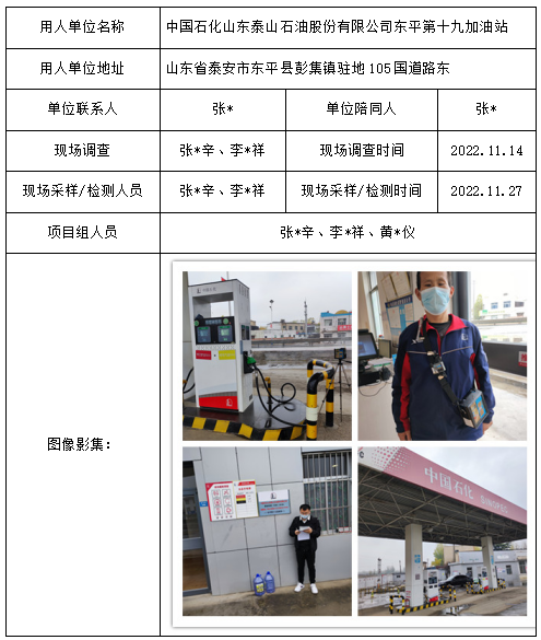 中国石化山东泰山石油股份有限公司东平第十九加油站