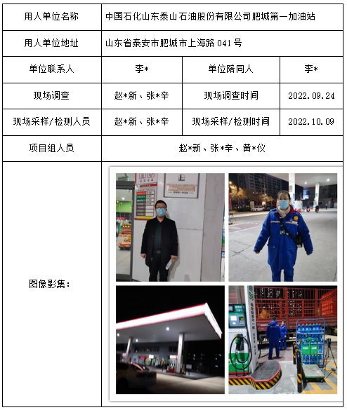 中国石化山东泰山石油股份有限公司肥城第一加油站