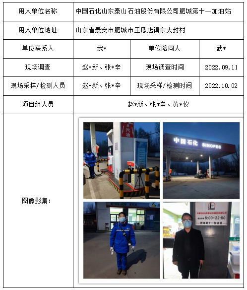 中国石化山东泰山石油股份有限公司肥城第十一加油站