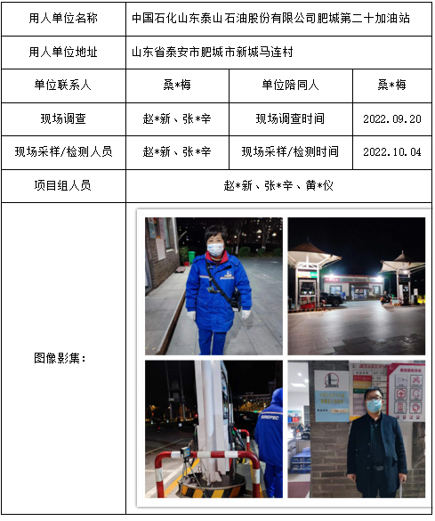 中国石化山东泰山石油股份有限公司肥城第二十加油站